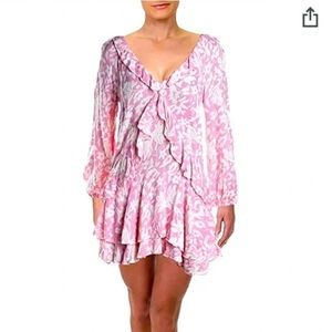 NWT Free People Rebecca Ruffle Bubblegum Pink Mini women’s dress M